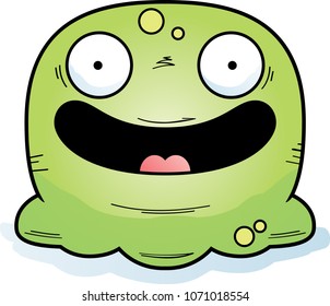 A cartoon illustration of a booger smiling.