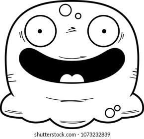 A cartoon illustration of a booger smiling.