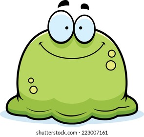 A cartoon illustration of a booger smiling.