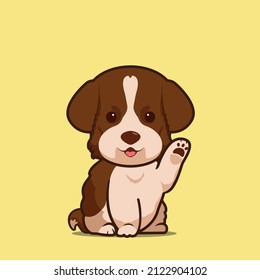 Cartoon illustration of border collie dog cute pose. Vector illustration of border collie dog