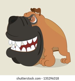 Cartoon illustration of boxer dog