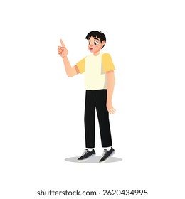 Cartoon illustration of a boy with casual style