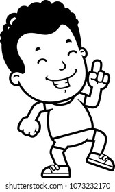 A cartoon illustration of a boy dancing.