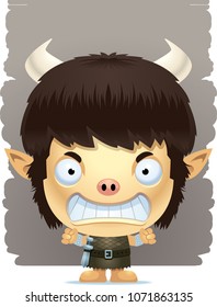 A cartoon illustration of a boy ogre with an angry expression.