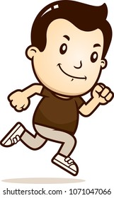 A cartoon illustration of a boy running.