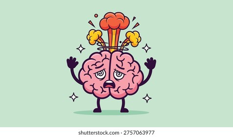 A cartoon illustration brain