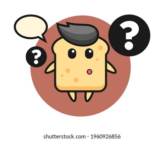 Cartoon illustration of bread with the question mark, cute style design for t shirt, sticker, logo element