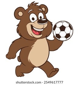 a cartoon illustration of a brown bear