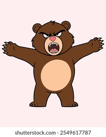 a cartoon illustration of a brown bear