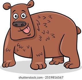 Cartoon illustration of brown bear wild animal character