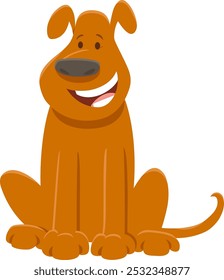 Cartoon illustration of brown dog animal character