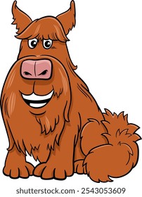 Cartoon illustration of brown dog animal character