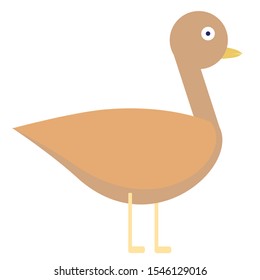 cartoon illustration of a brown duck