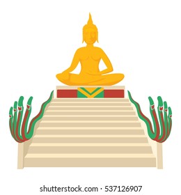 Cartoon illustration of budda vector icon for web