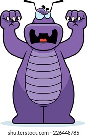 A cartoon illustration of a bug growling.