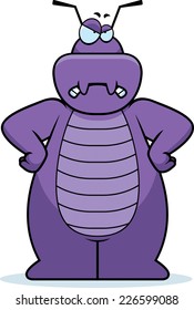 A cartoon illustration of a bug looking angry.