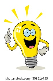 Cartoon illustration of a bulb got ideas