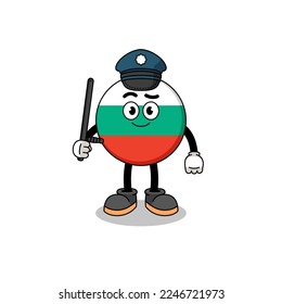 Cartoon Illustration of bulgaria flag police , character design