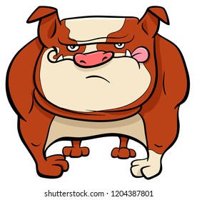 Cartoon Illustration of Bulldog Dog Animal Character