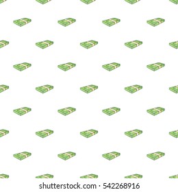 Cartoon illustration of bundle of money vector pattern for web