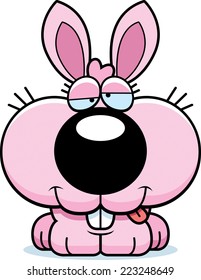 A cartoon illustration of a bunny rabbit with a goofy expression.