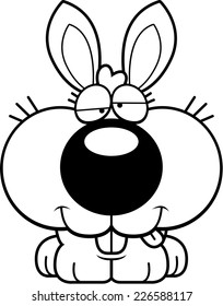 A cartoon illustration of a bunny rabbit with a goofy expression.