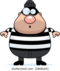 A cartoon illustration of a burglar looking surprised.