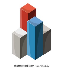 Cartoon illustration of business graph vector icon for web