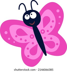 Cartoon illustration of a butterfly on a white background.Vector illustration of a butterfly. The idea for a logo,coloring books, magazines, printing on clothes, advertising.