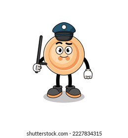 Cartoon Illustration of button police , character design