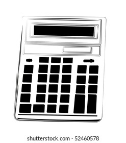 Cartoon illustration calculator - vector