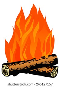 cartoon illustration of campfire