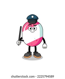 Cartoon Illustration of candy police , character design