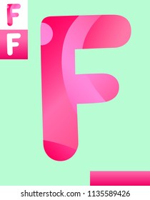Cartoon Illustration of Capital Letter F Modern Alphabet Design