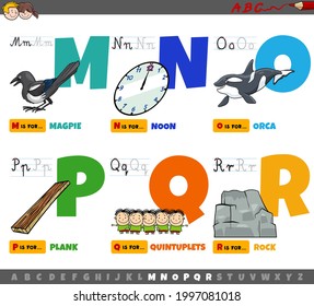 Cartoon Illustration Capital Letters Alphabet Educational Stock Vector ...