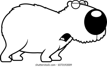 A cartoon illustration of a capybara howling.