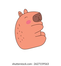 cartoon illustration capybaras cute animal