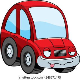 A cartoon illustration of a car looking drunk.