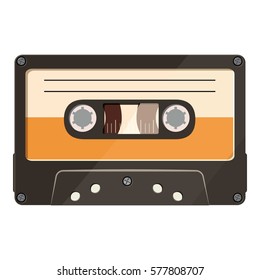 Cartoon illustration of cassette vector icon for web