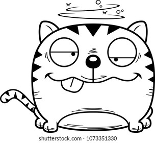 A cartoon illustration of a cat looking intoxicated.