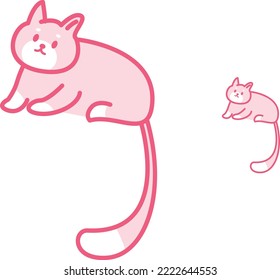 A cartoon illustration of a cat looking very cute