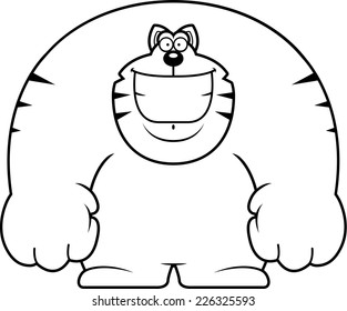 A cartoon illustration of a cat smiling.