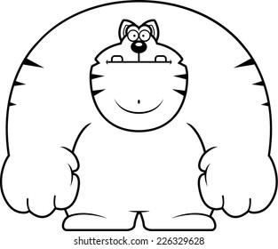 A cartoon illustration of a cat standing.