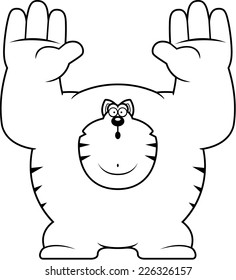 A cartoon illustration of a cat surrendering.