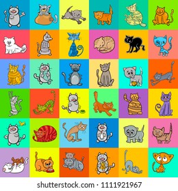 Cartoon Illustration of Cats Pet Characters Pattern or Decorative Paper Graphic Design