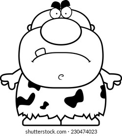 A cartoon illustration of a caveman looking angry.