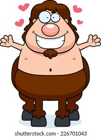 A cartoon illustration of a centaur ready to give a hug.