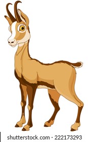 Cartoon illustration of Chamois (Rupicapra)