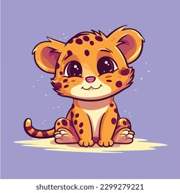 Cartoon illustration of a cheetah with eyes and a smile on its face.