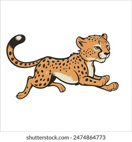 cartoon illustration of a cheetah running